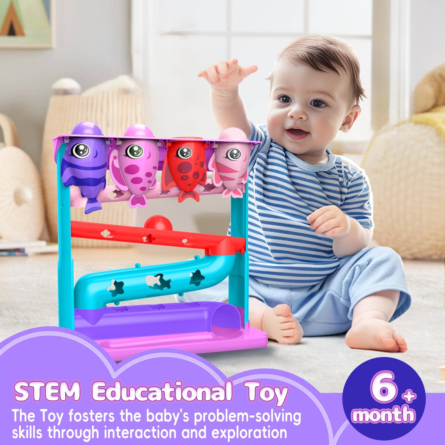 HOTHOM LENRAM Ball Drop Toy for Toddlers — Lights, Music & Water Spray