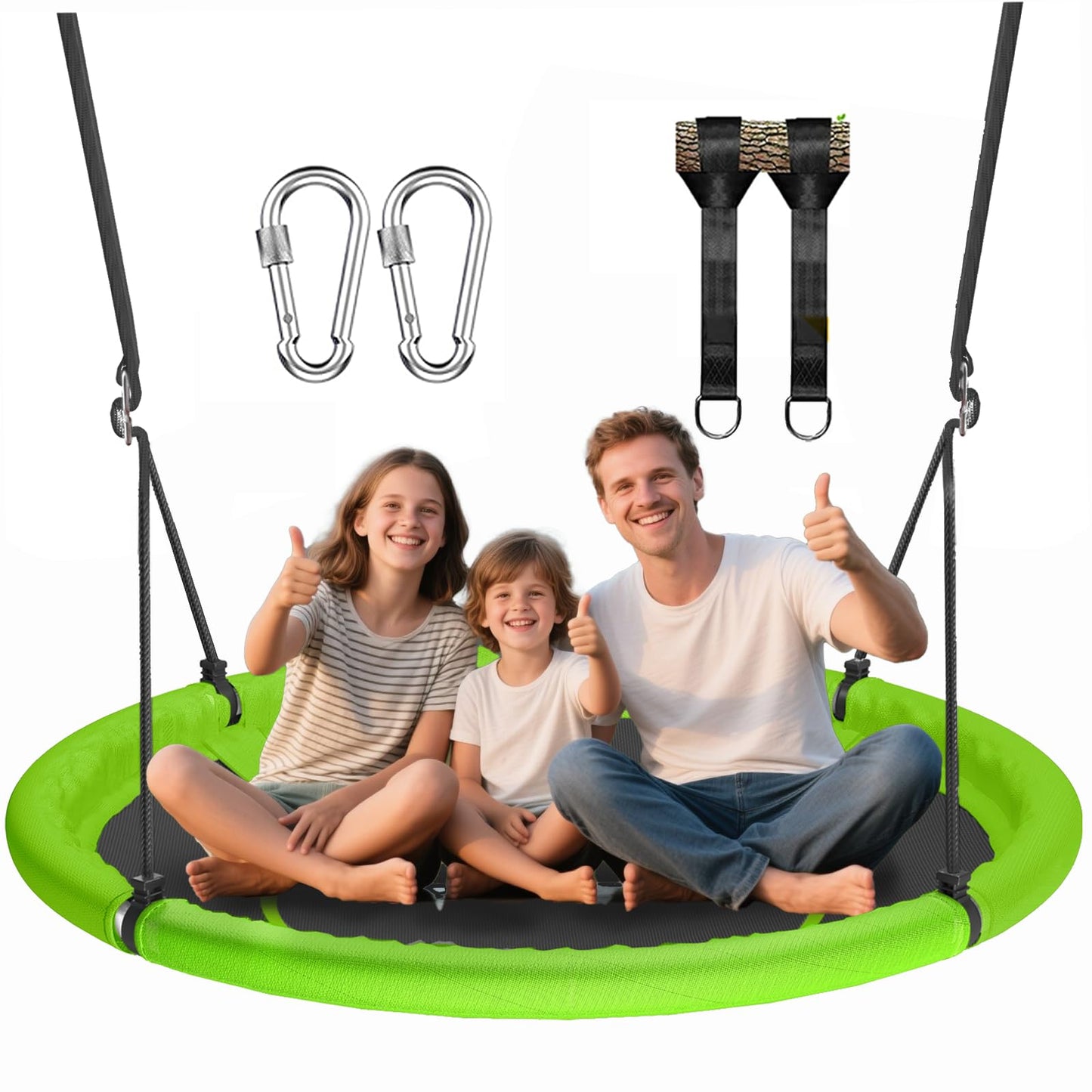 Hotjump 48-Inch Saucer Swing for Kids & Adults – 700 Lb Capacity, Adjustable Straps, Outdoor Backyard