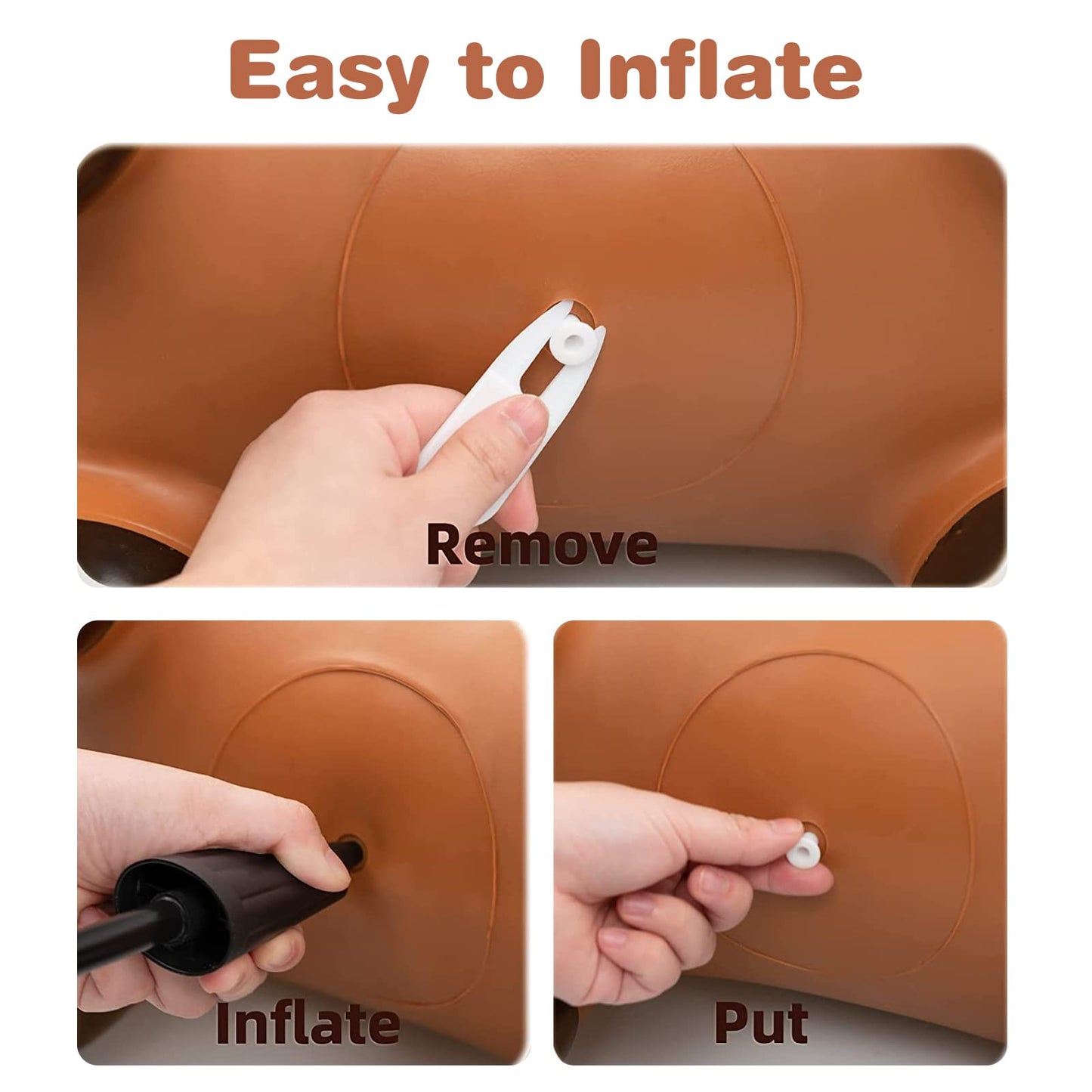 HotMax Bouncy Animal Hopper – Inflatable Ride-On Toy for Toddlers & Kids (Brown Cow)