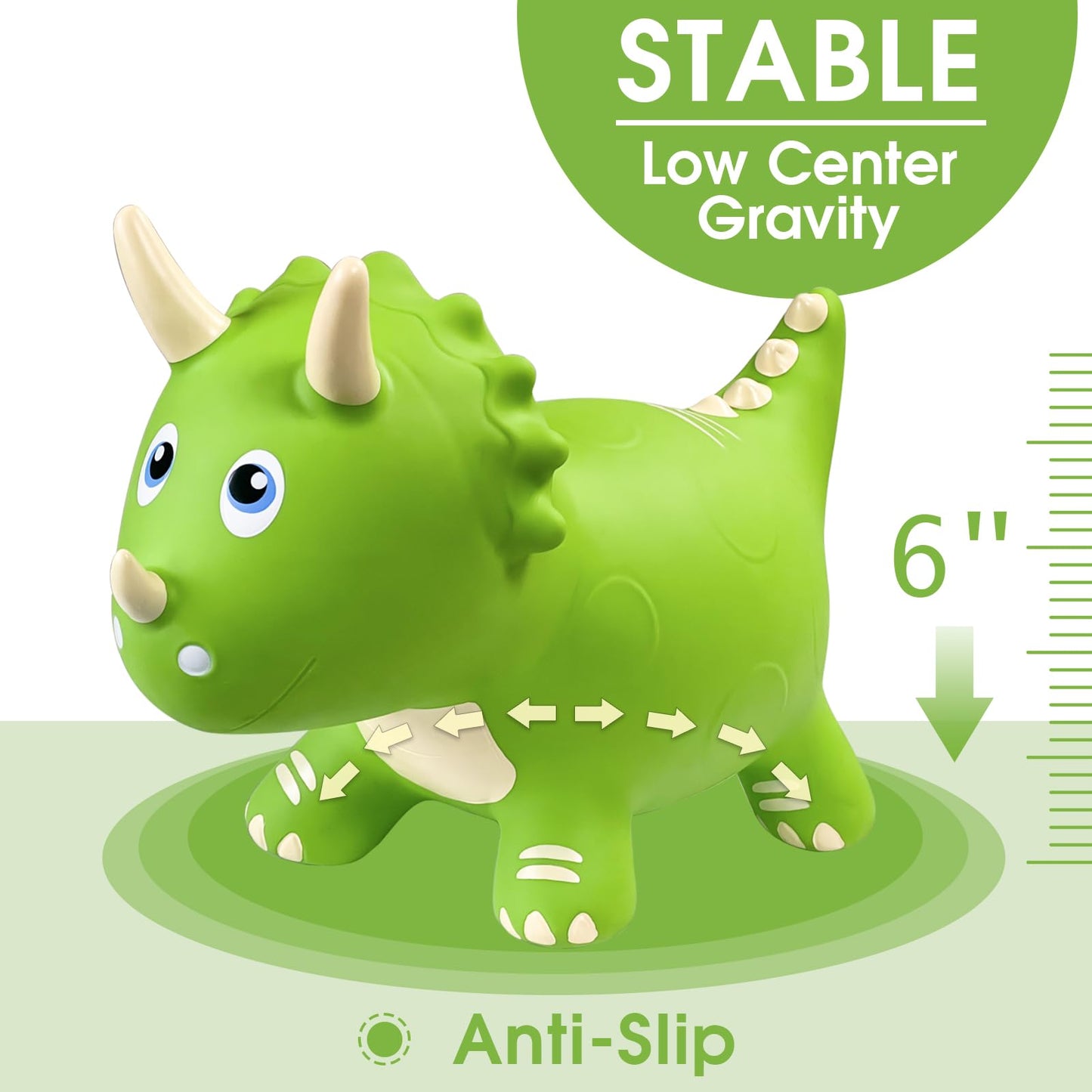 HotMax Dinosaur Bouncy Horse – Safe Inflatable Toddler Ride-On Toy