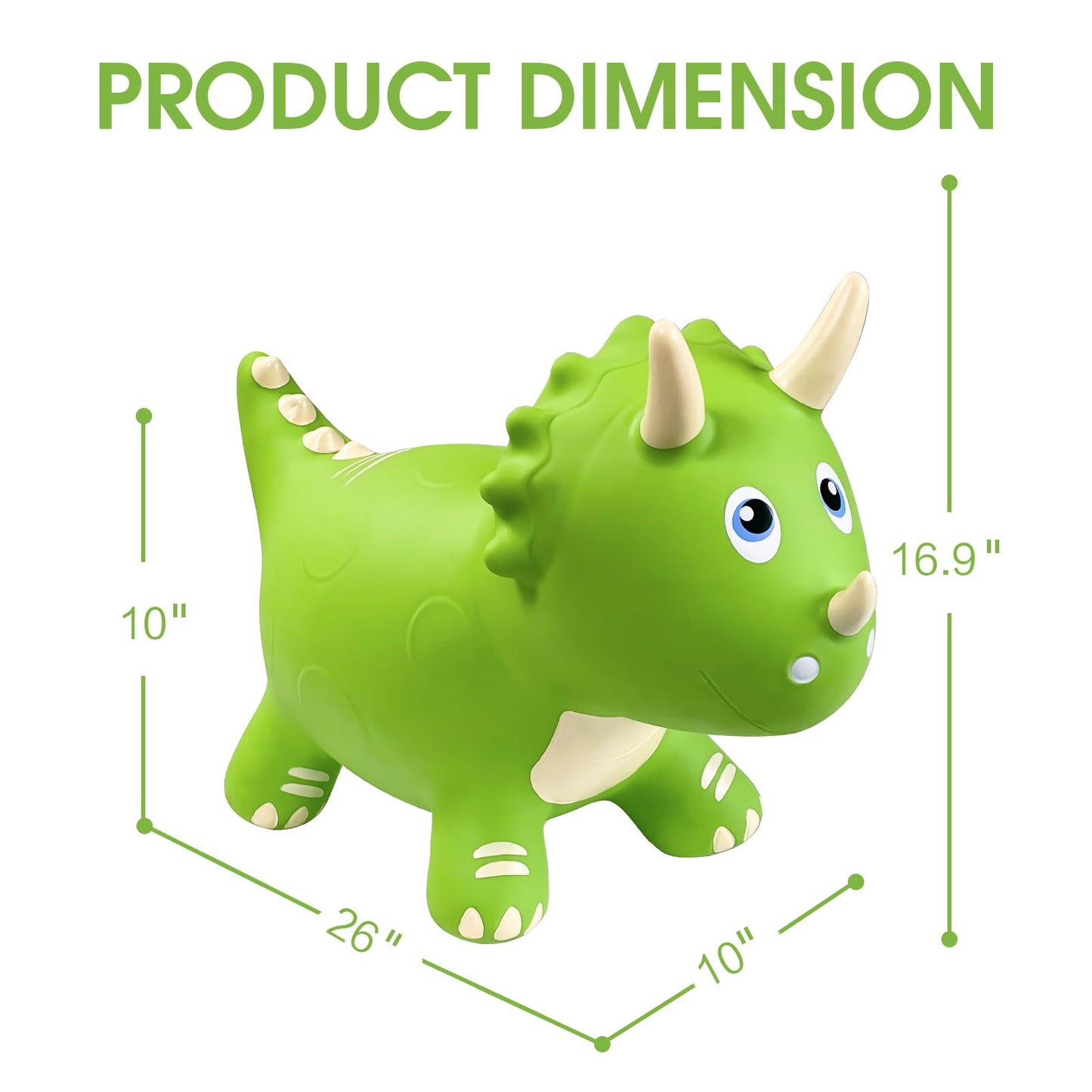HotMax Dinosaur Bouncy Horse – Safe Inflatable Toddler Ride-On Toy