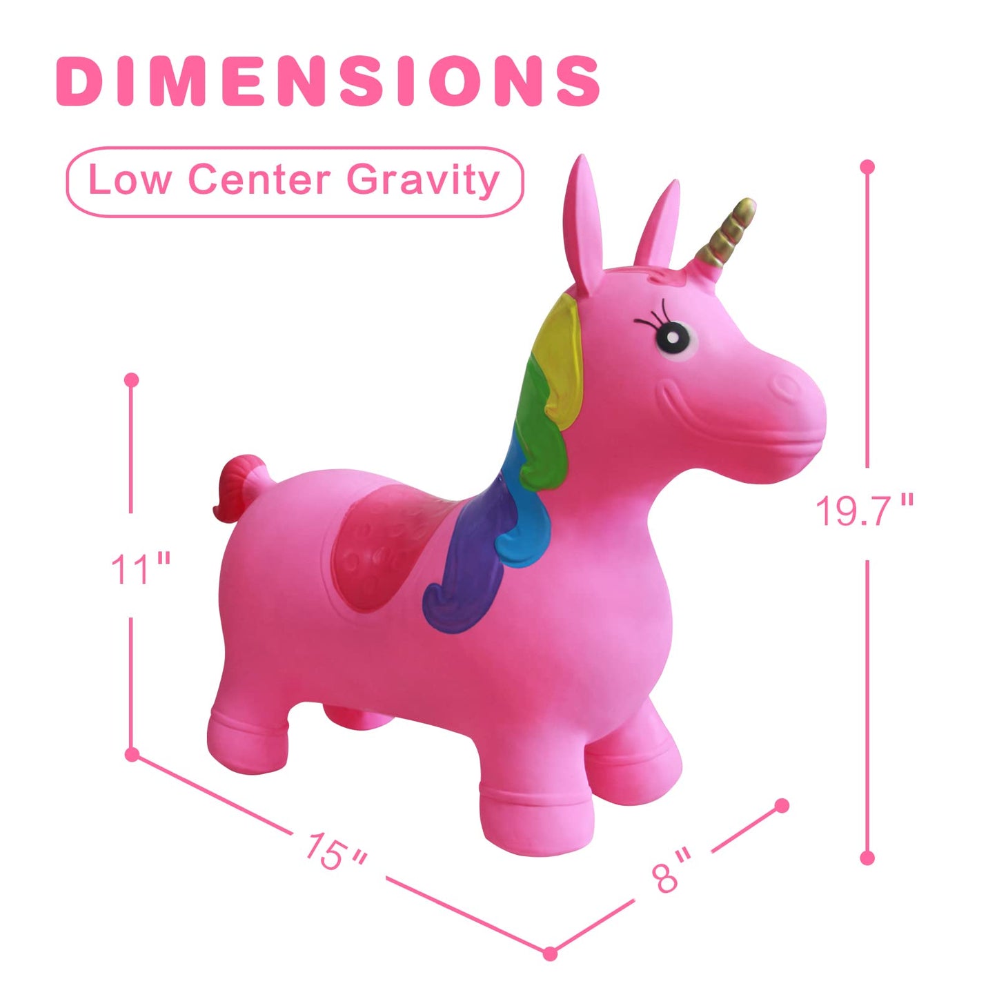 HotMax Unicorn Bouncy Horse — Pink Ride-On Toy for Toddlers (Indoor/Outdoor Fun)