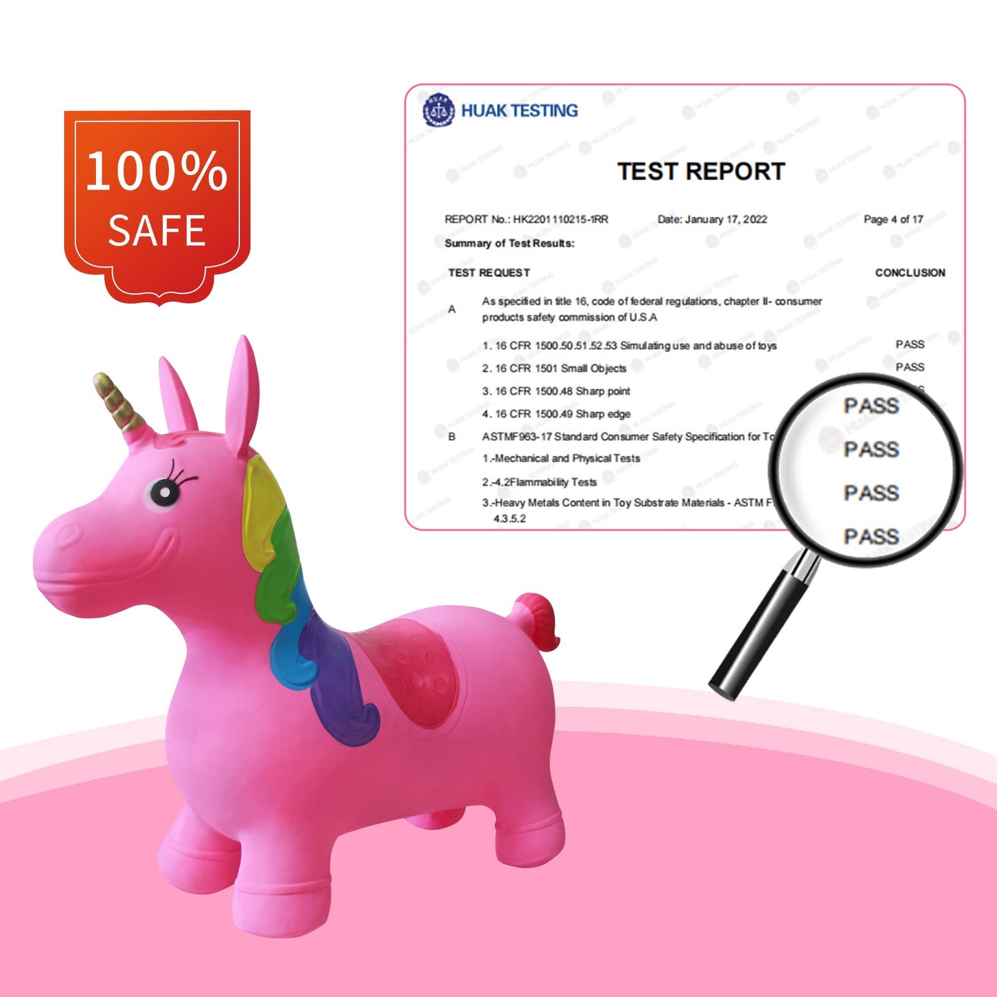 HotMax Unicorn Bouncy Horse — Pink Ride-On Toy for Toddlers (Indoor/Outdoor Fun)