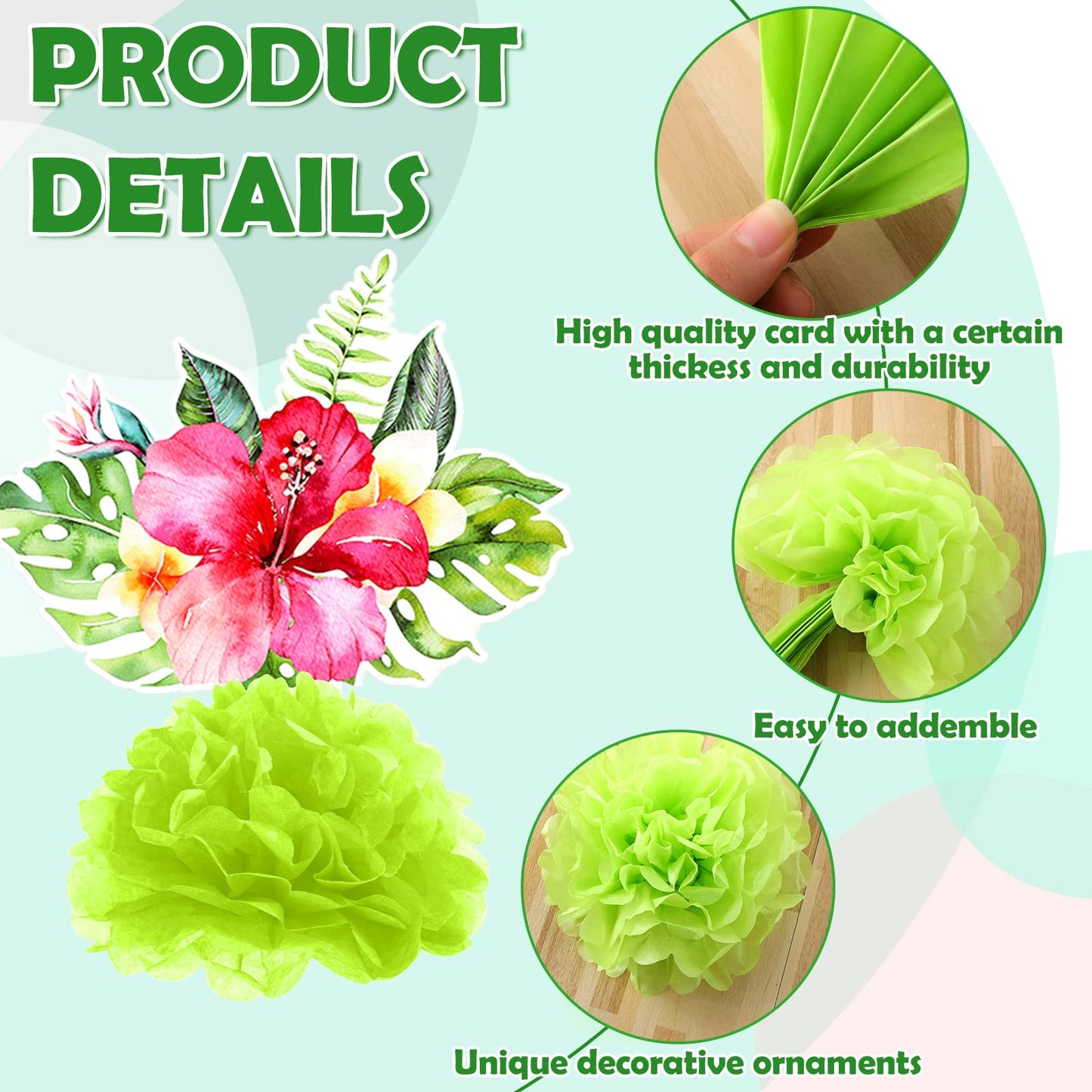 Hotop 9 Pcs Hawaii Luau Honeycomb Centerpieces – Tropical Aloha Table Decor