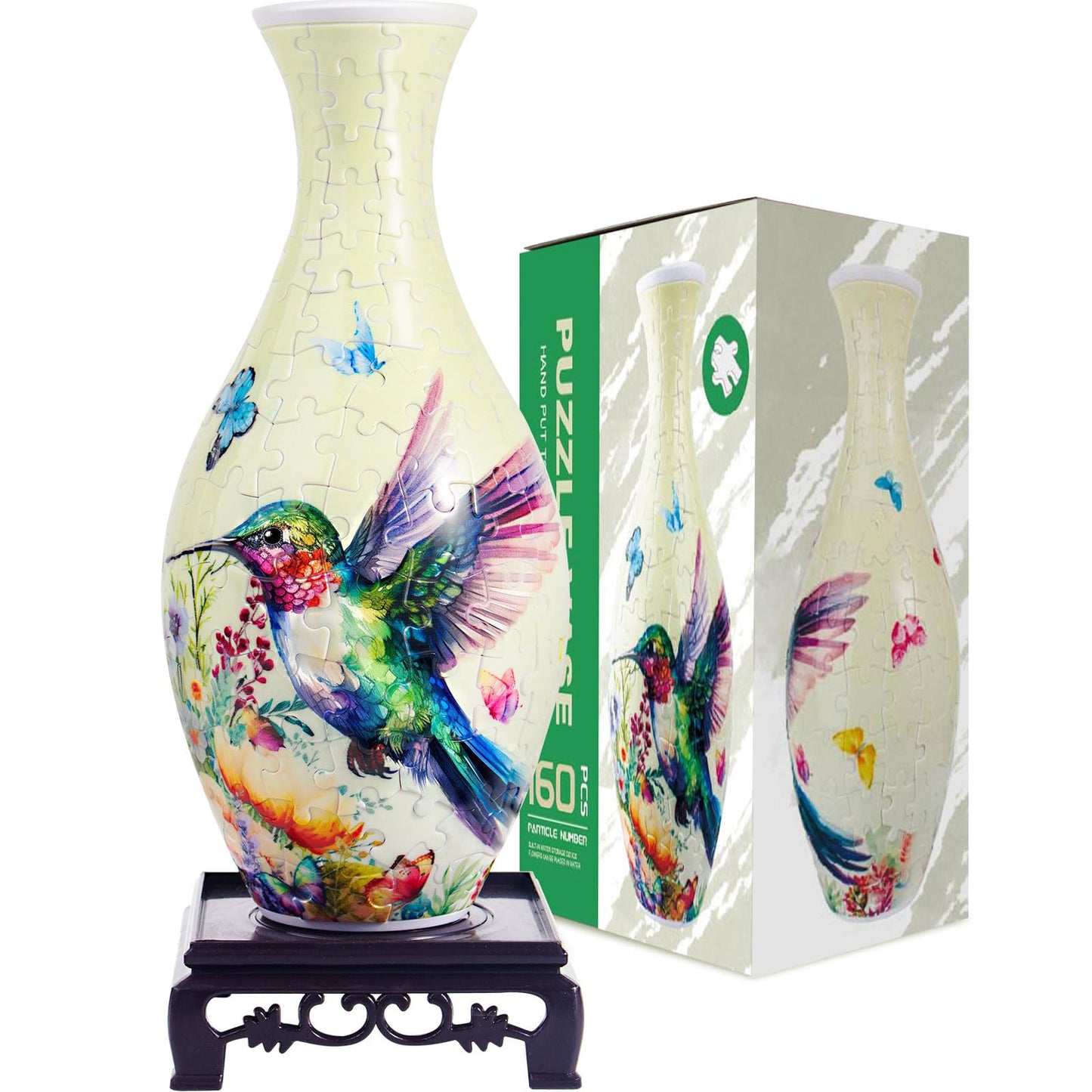 HOTPLACY 3D Puzzle Vase – 160-Piece DIY Floral Display & Gift