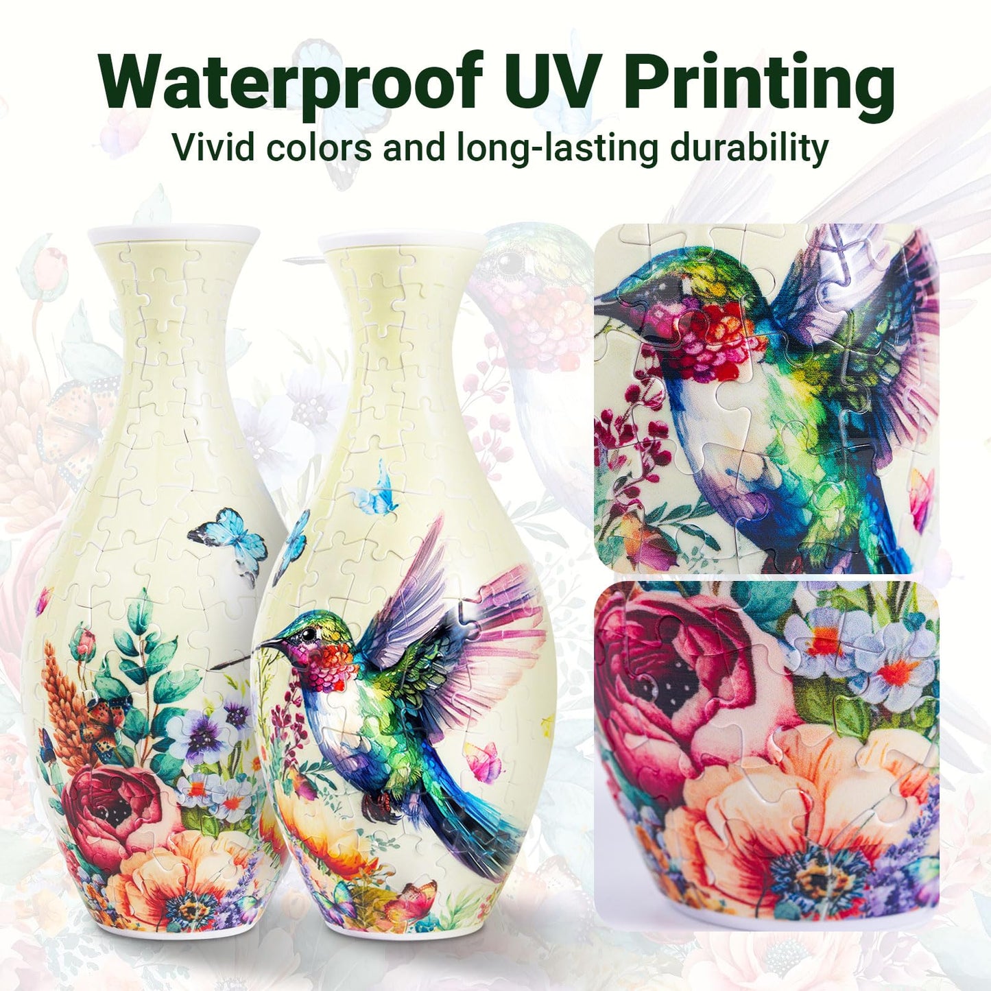 HOTPLACY 3D Puzzle Vase – 160-Piece DIY Floral Display & Gift