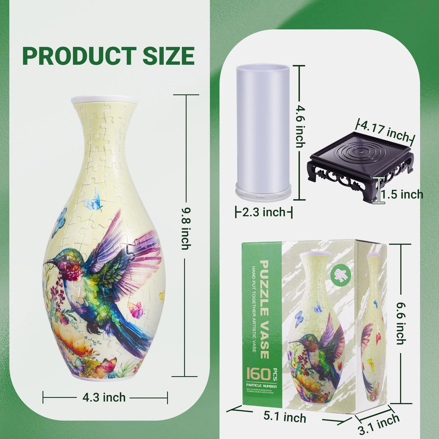 HOTPLACY 3D Puzzle Vase – 160-Piece DIY Floral Display & Gift