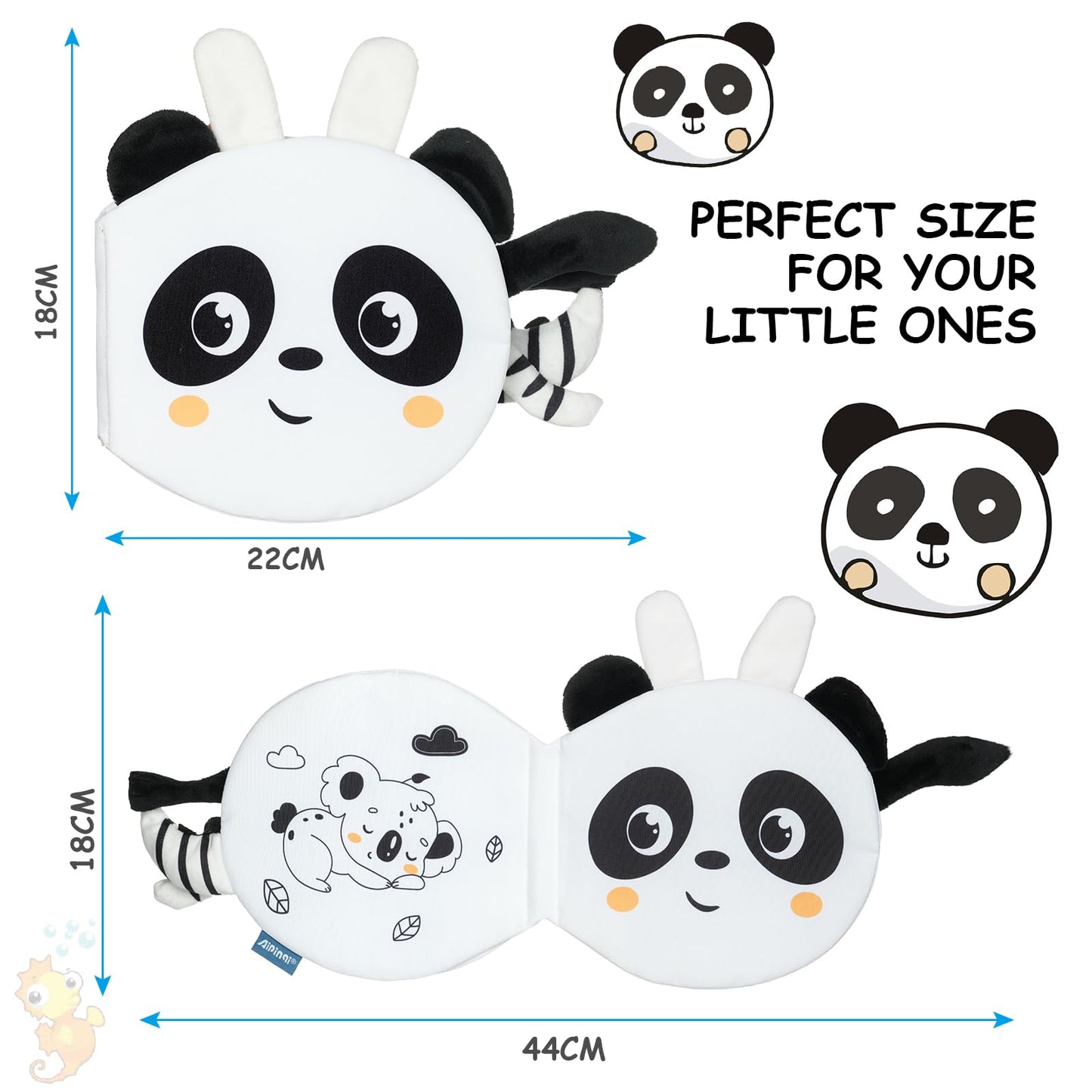 HOTUT Soft Toys Baby Cloth Book – 3D Animals, Crinkle Sensory Book for Early Development