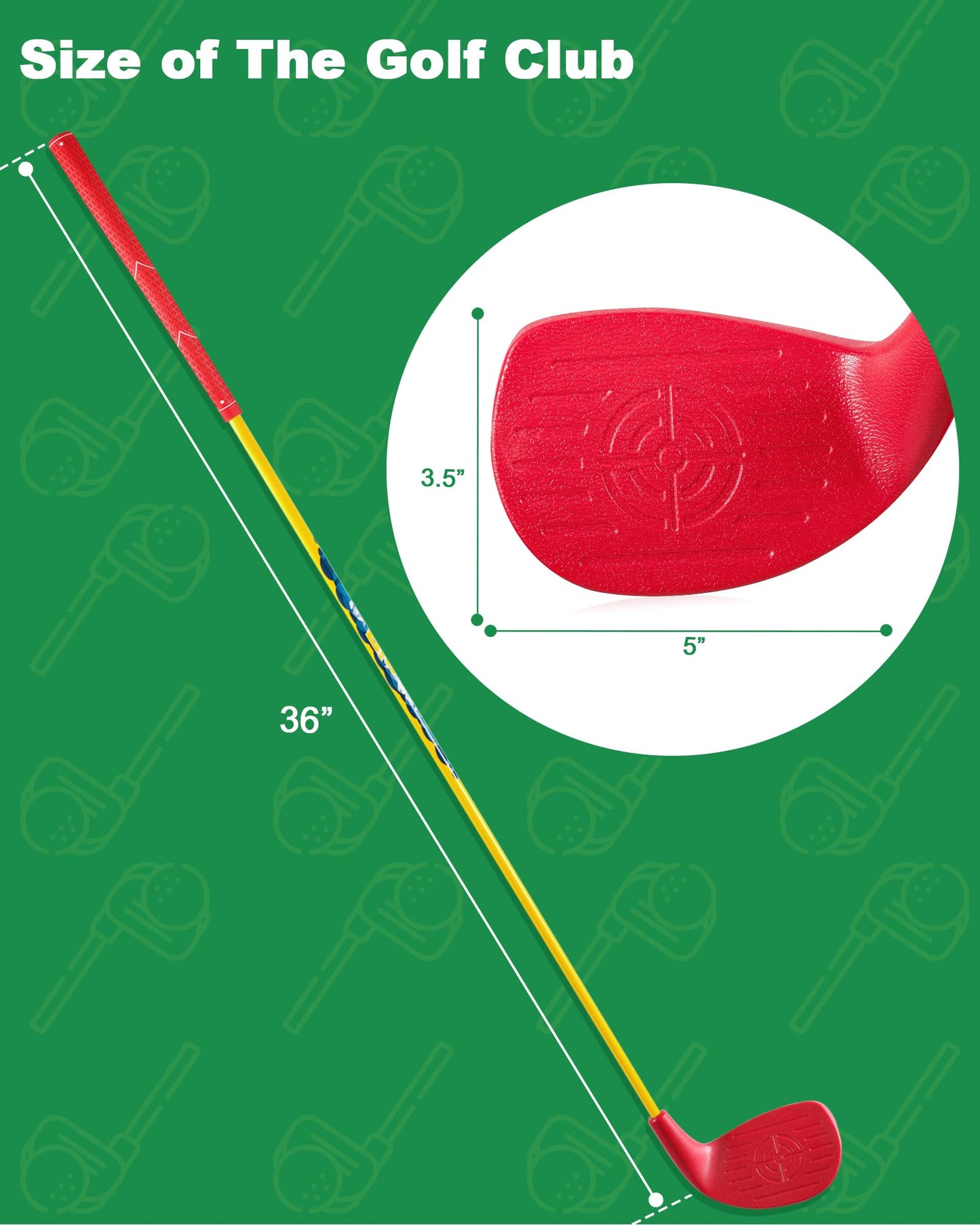 HOTWIND 4-Pack Red Golf Clubs with Oversized Heads & 36-inch Carbon Shaft — Outdoor Yard Games