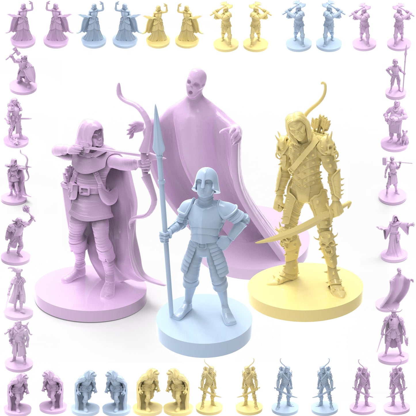 House of Bodian Mythical Heroes & Monsters Mini Figure Set – 102 Pcs, 17 Designs, 28–32mm Scale