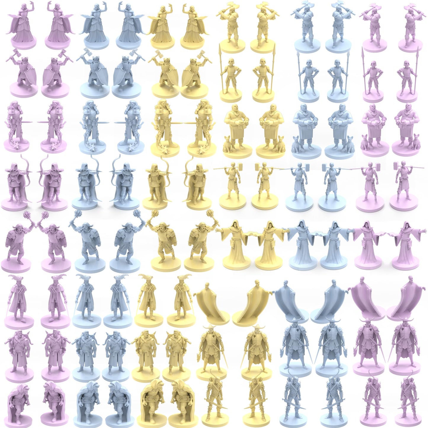 House of Bodian Mythical Heroes & Monsters Mini Figure Set – 102 Pcs, 17 Designs, 28–32mm Scale