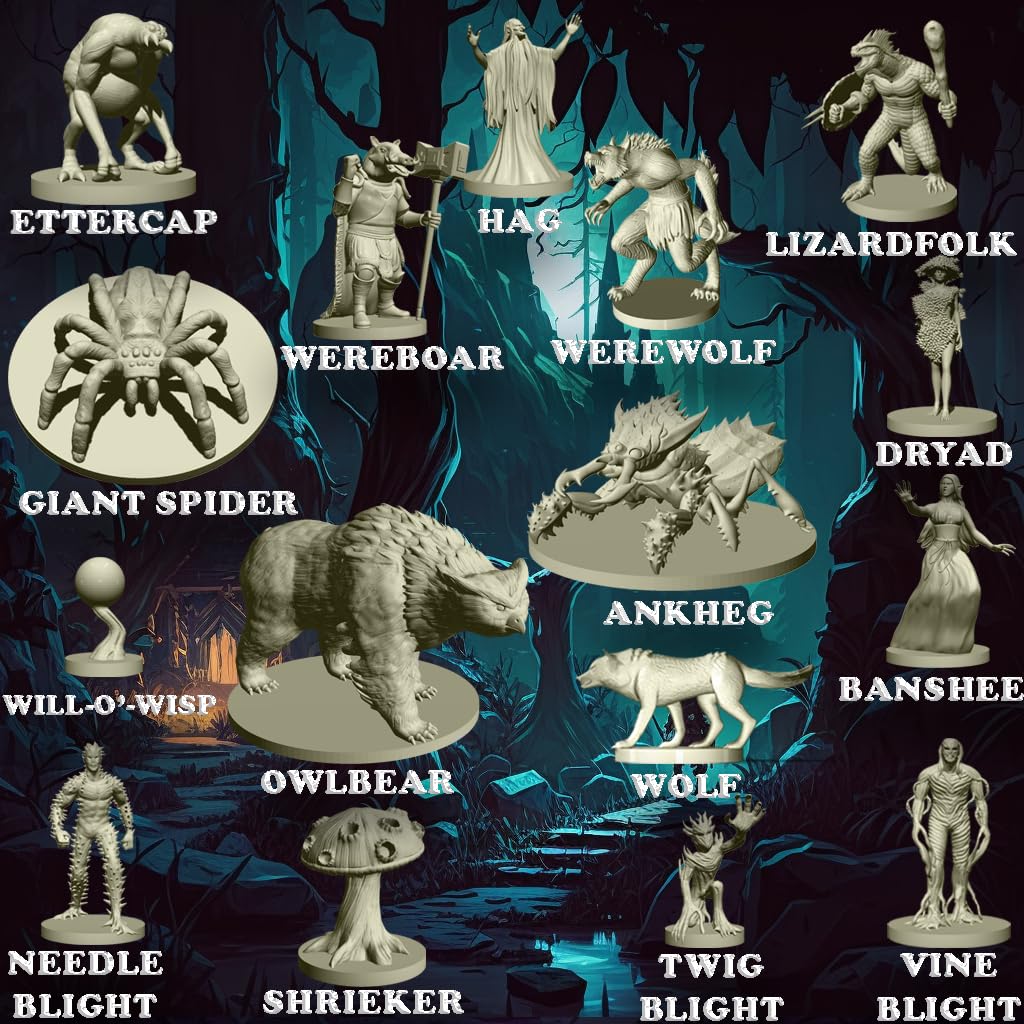 House of Bodian Mythical Heroes Forest/Swamp Edition — 90 Miniatures for RPGs & DND