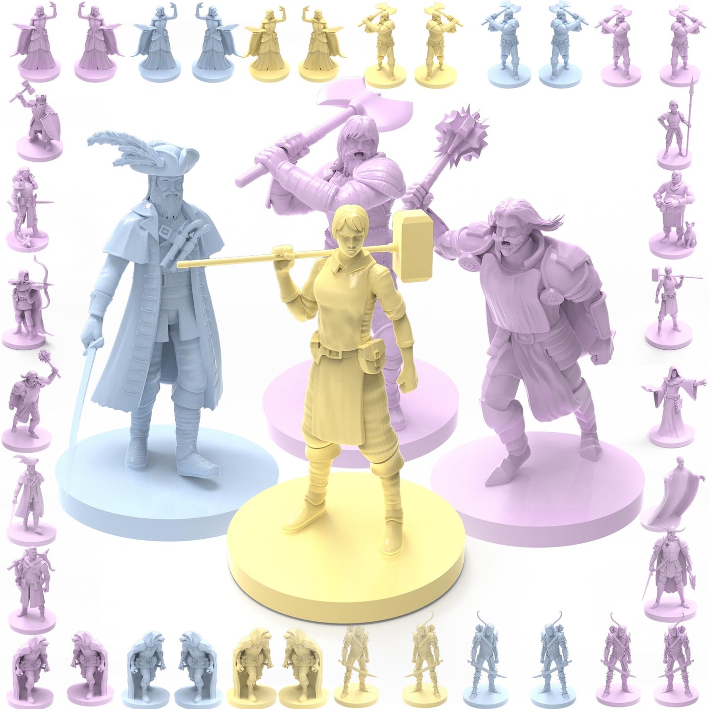 House of Bodian Mythical Heroes & Monsters Mini Figure Set – 102 Pcs, 17 Designs, 28–32mm Scale