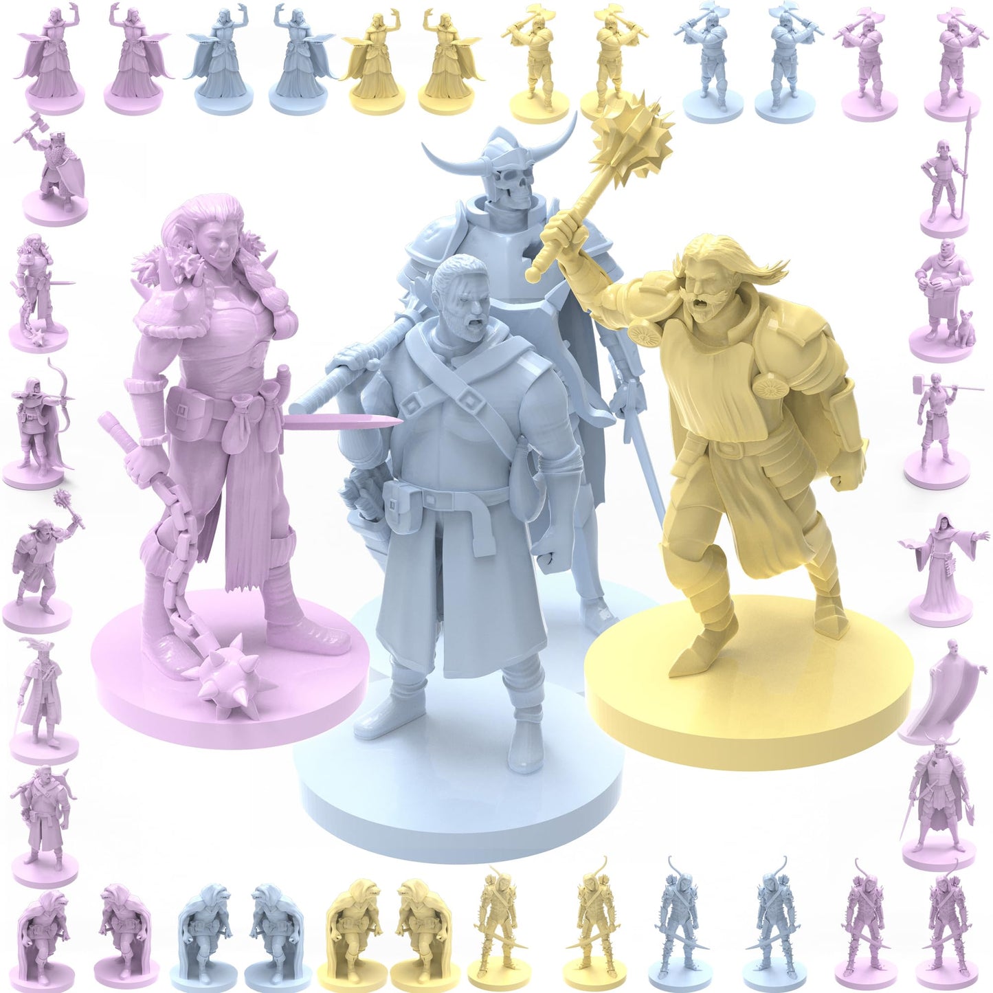 House of Bodian Mythical Heroes & Monsters Mini Figure Set – 102 Pcs, 17 Designs, 28–32mm Scale
