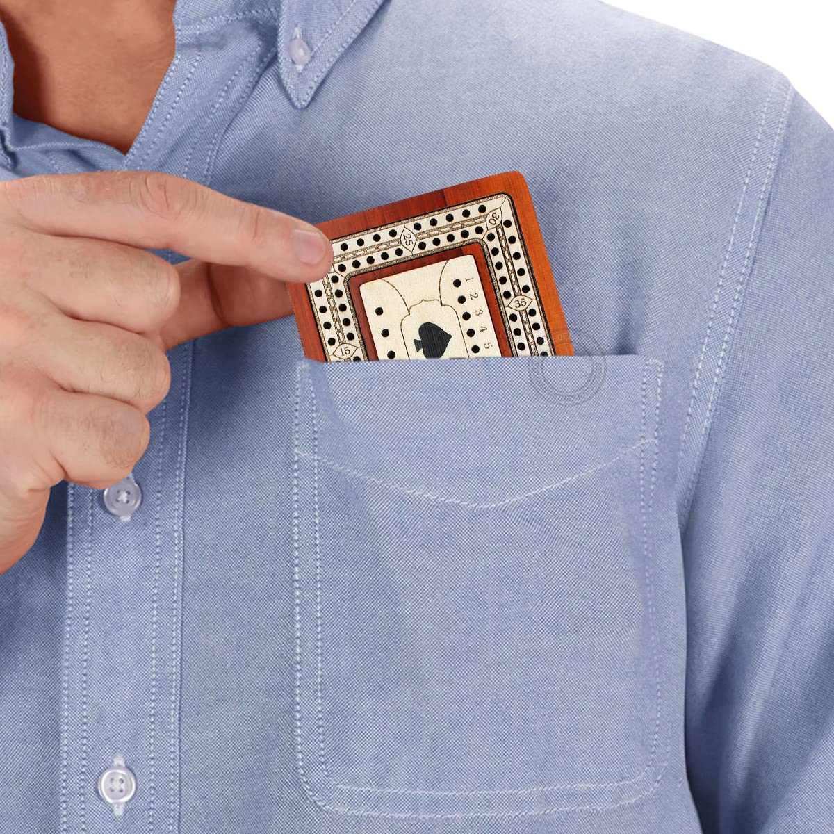 House of Cribbage - 2 Track Travel Cribbage Board | 4x2.5 inch | Bloodwood & Maple