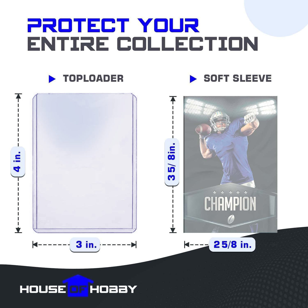 200pc Card Top Loaders & Penny Sleeves Bundle | House of Hobby