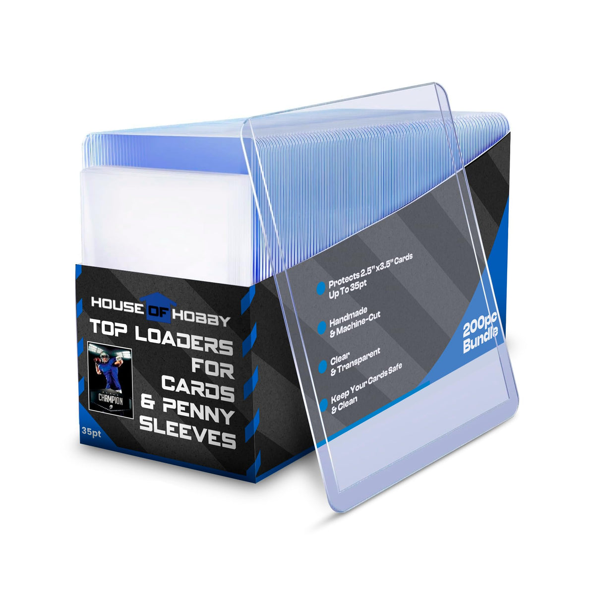 200pc Card Top Loaders & Penny Sleeves Bundle | House of Hobby