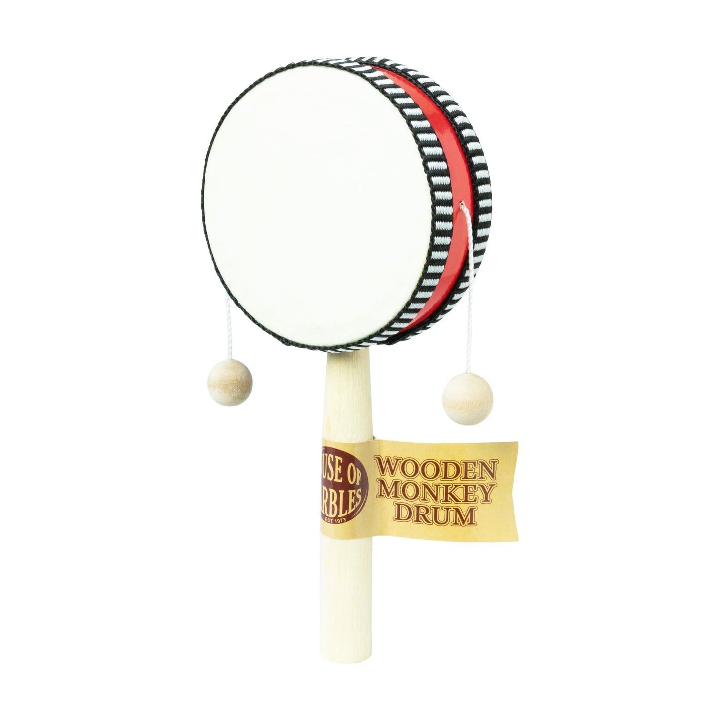 House of Marbles Monkey Drum – Assorted Designs, 8in Rhythm Toy for Kids