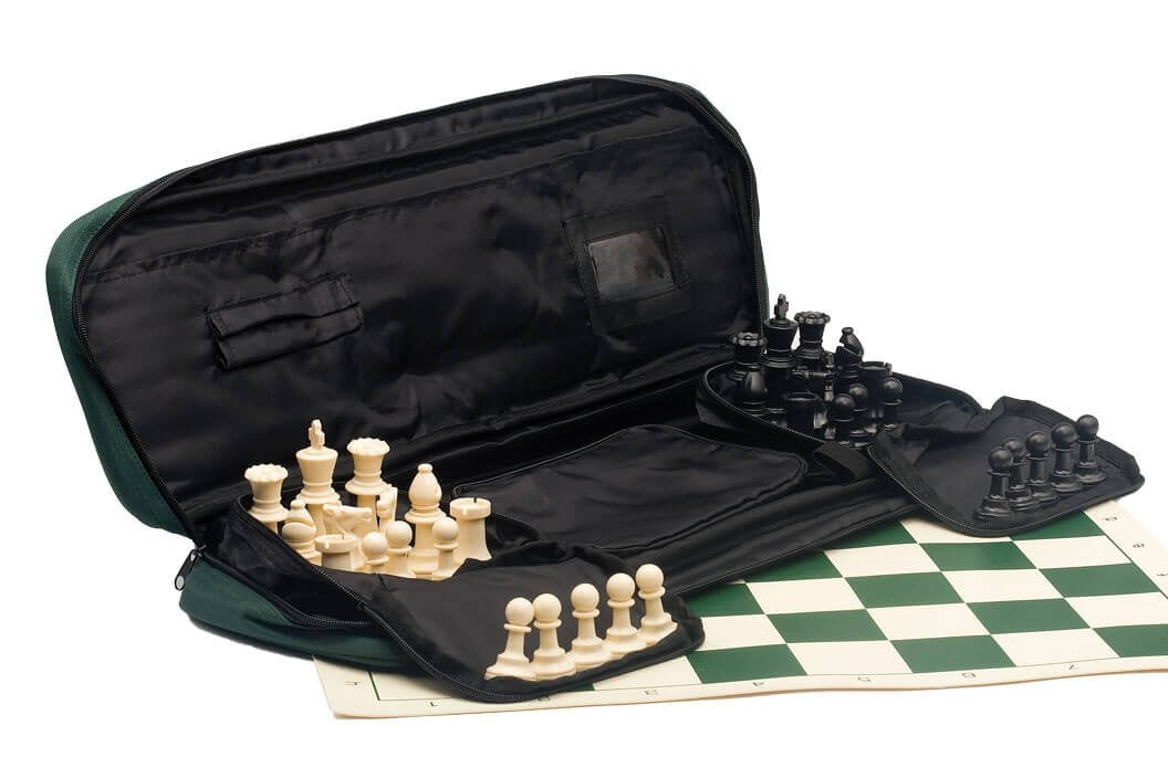 Deluxe Chess Set Combination – Triple Weighted by US Chess Federation (Forest Green) | The House of Staunton