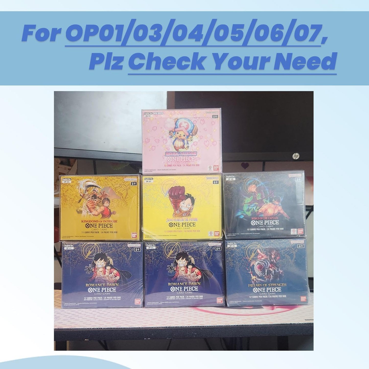 HOUSYLOVE PET OPCG Booster Protectors for One Piece Card Game (10 Pack) - 0.50mm Thick Clear Display Box Fits OP01/OP03/OP04/OP05/OP06
