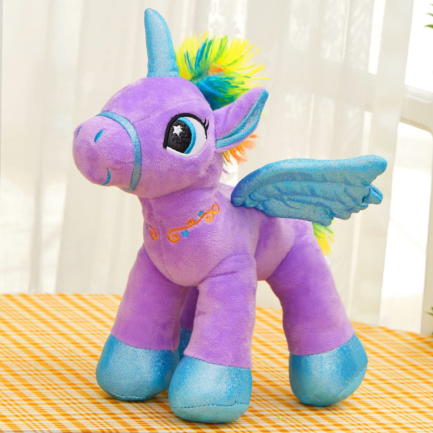 Houwsbaby 14-Inch Purple LED Light Up Unicorn Plush – Glow Night Light for Kids