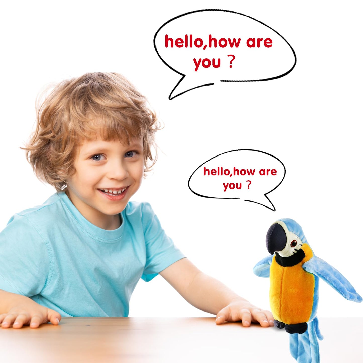 Houwsbaby 9'' Talking Parrot Plush – Interactive Recording Macaw Toy for Kids