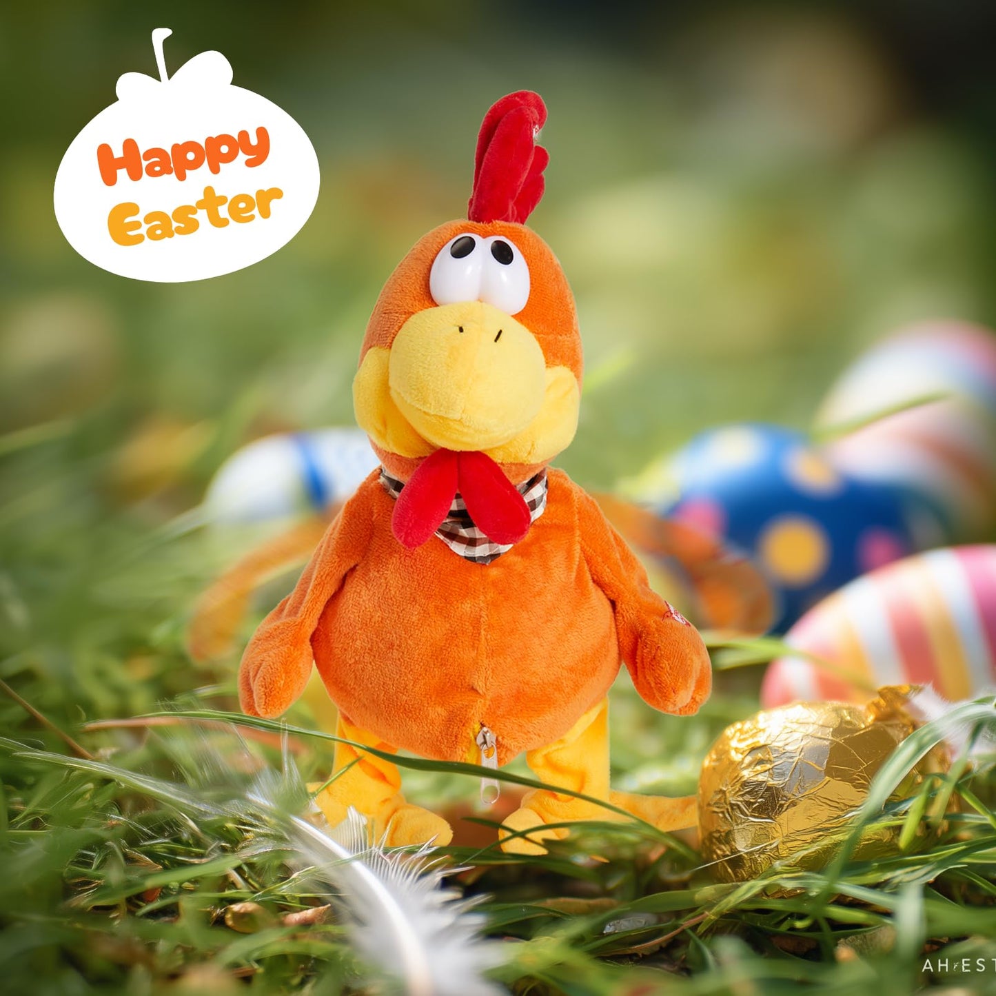 Houwsbaby 15-inch Electronic Squawking Chicken Toy – Interactive Singing Rooster Plush for Kids