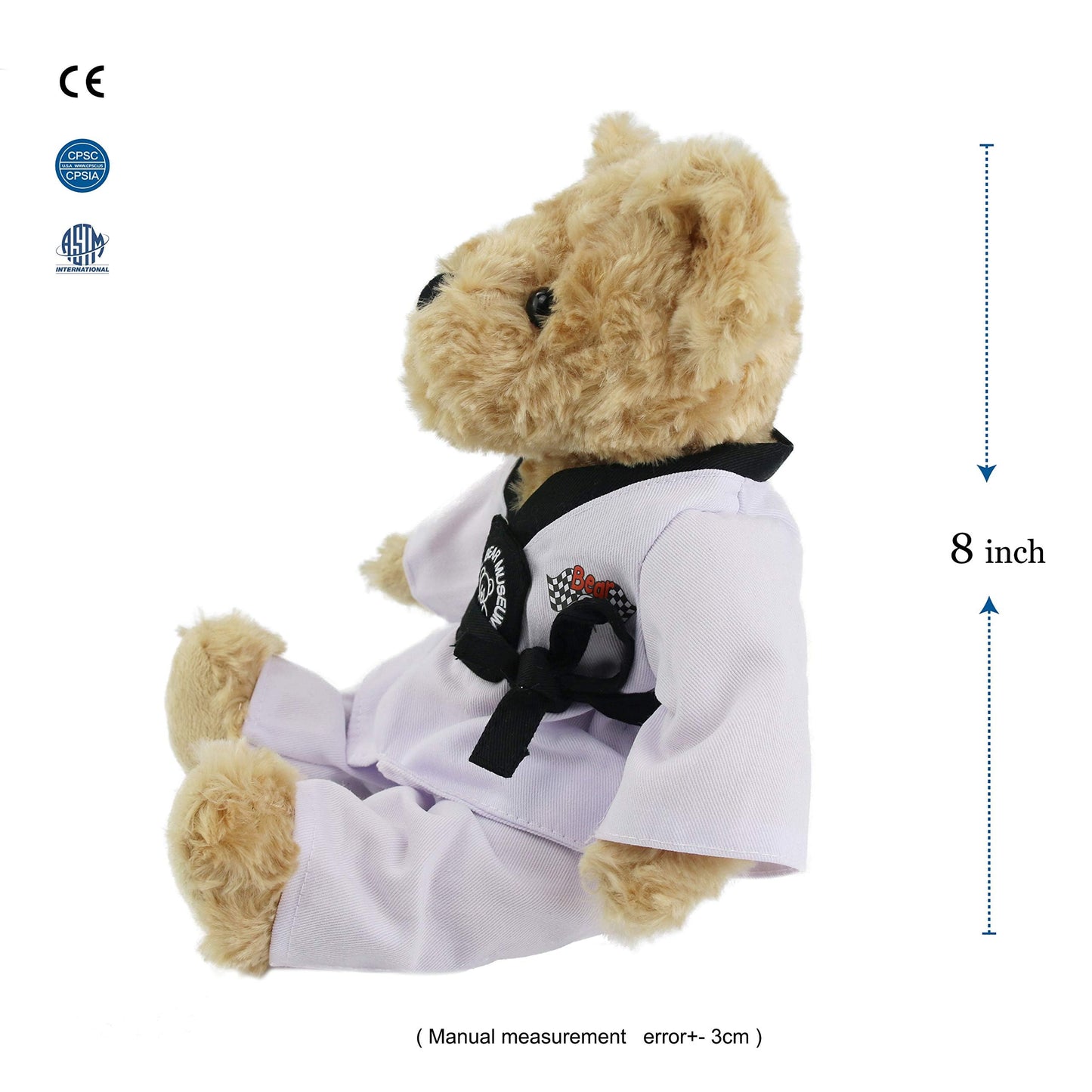 Houwsbaby Taekwondo Teddy Bear – 8-Inch Martial Arts Plush Gift