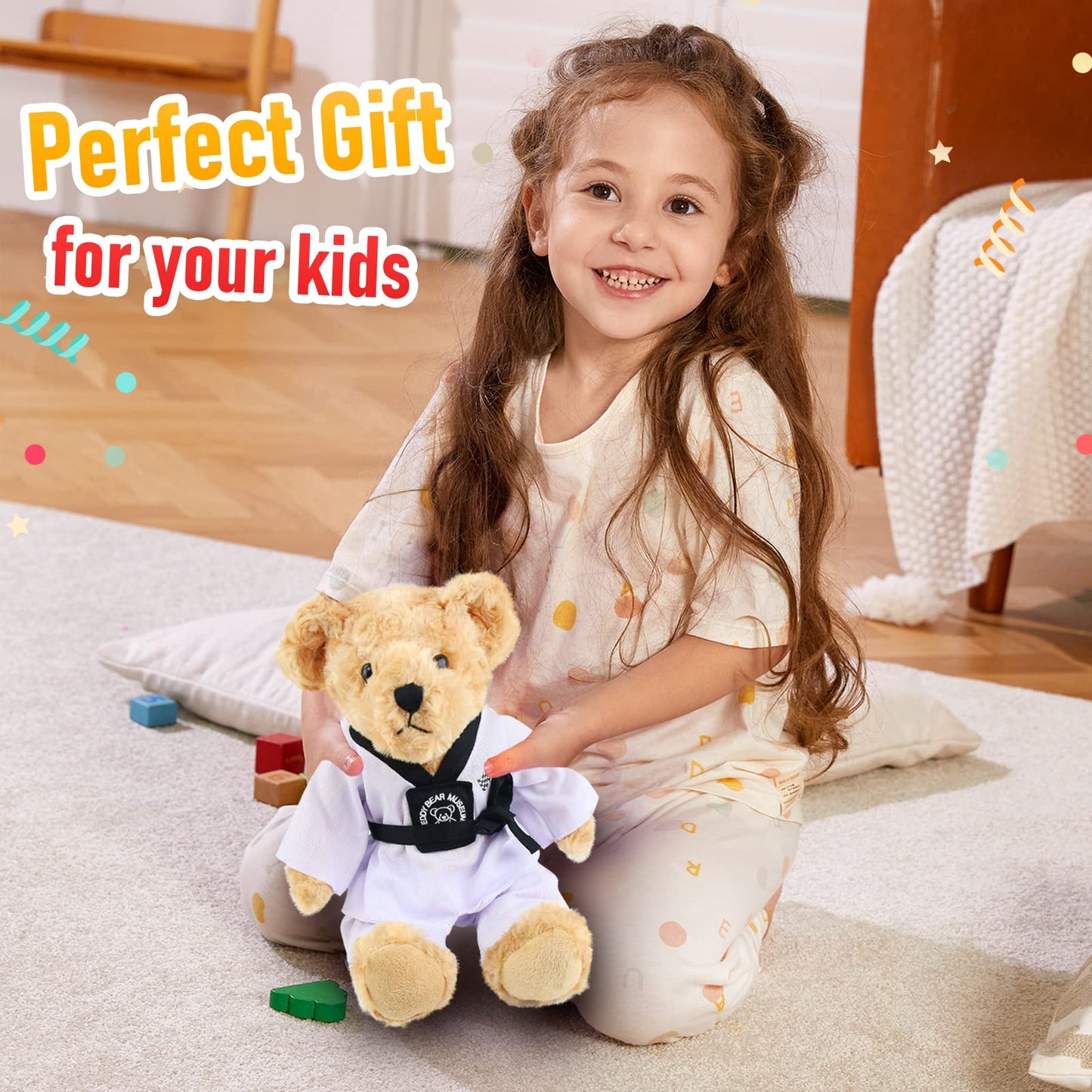 Houwsbaby Taekwondo Teddy Bear – 8-Inch Martial Arts Plush Gift