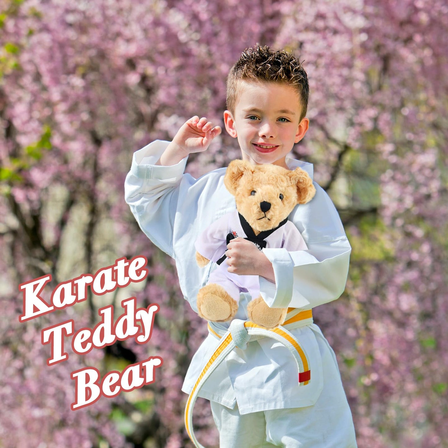 Houwsbaby Taekwondo Teddy Bear – 8-Inch Martial Arts Plush Gift