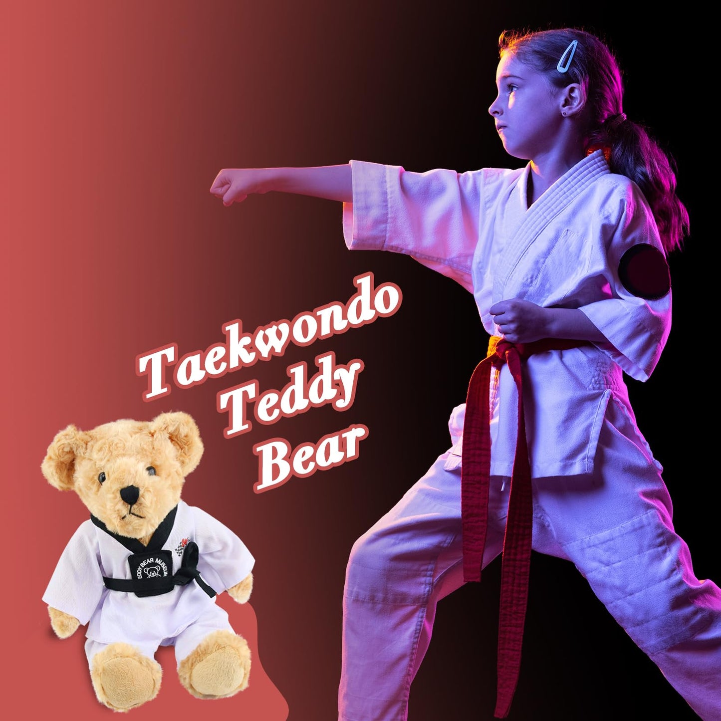 Houwsbaby Taekwondo Teddy Bear – 8-Inch Martial Arts Plush Gift