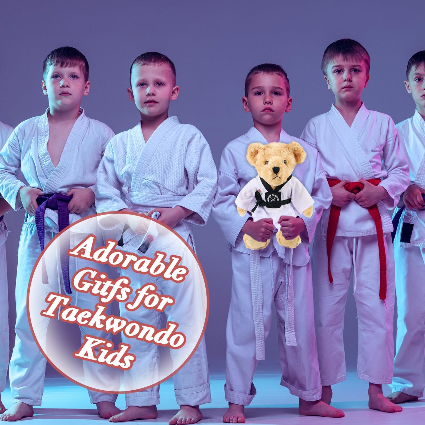 Houwsbaby Taekwondo Teddy Bear – 8-Inch Martial Arts Plush Gift