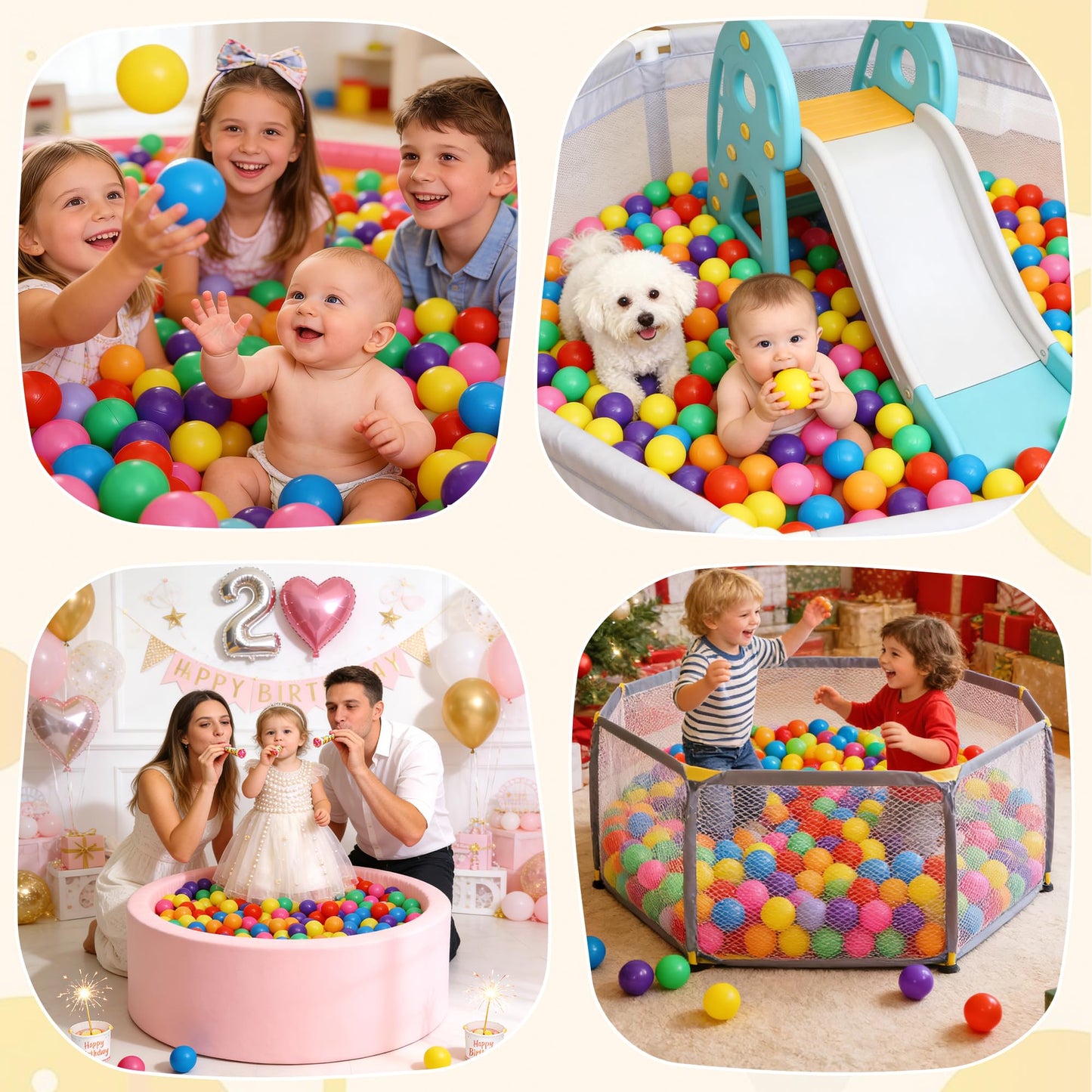 Hovenlay Ball Pit Balls – 7 Colors, BPA & Phthalate Free, Crush-Proof Plastic (400 Balls) with Storage Bag