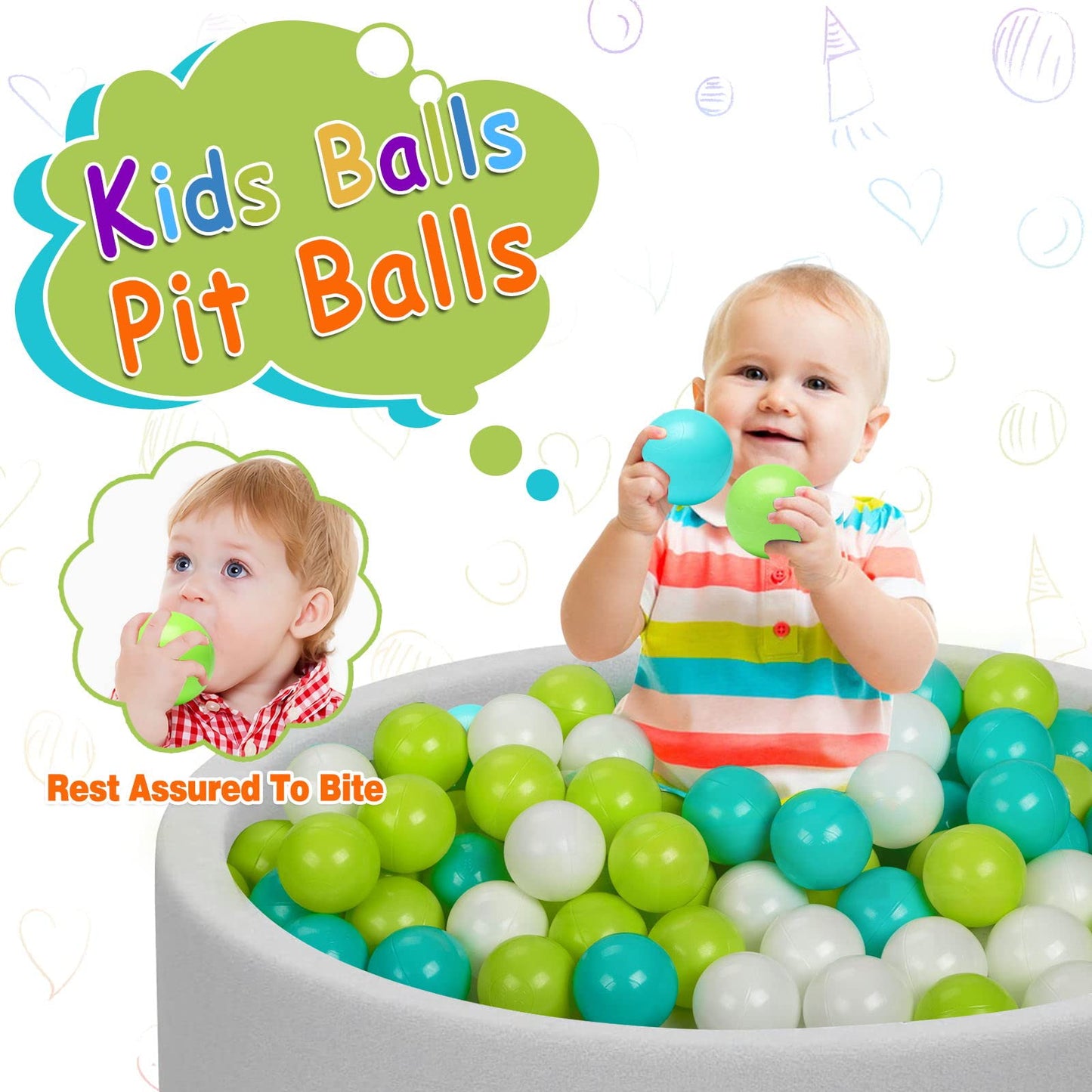Hovenlay 100 Ball Pit Balls for Kids | Safe, Colorful Plastic Play Balls for Toddlers & Indoor Play