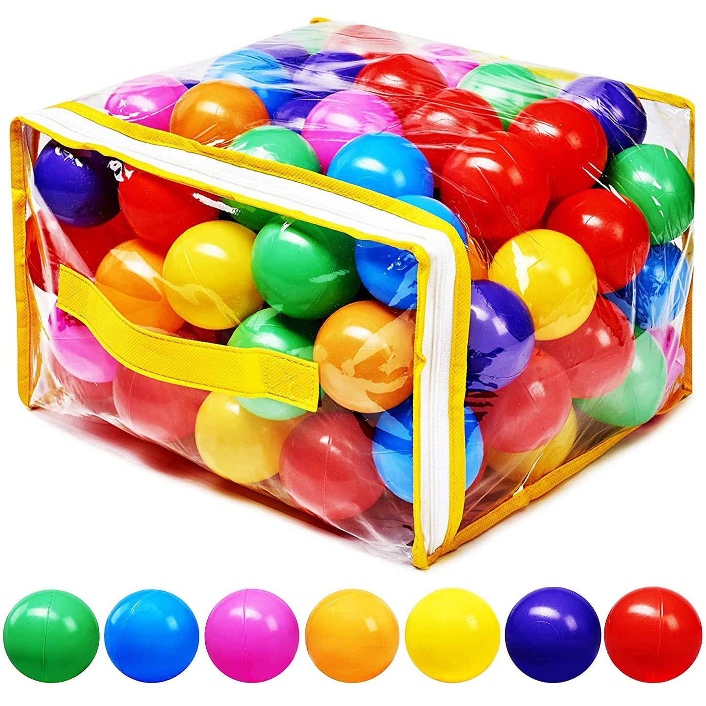 Hovenlay Ball Pit Balls — Phthalate Free, BPA Free, 7-Color Set with Storage Bag