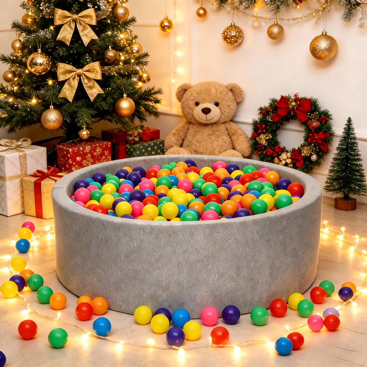 Hovenlay Ball Pit Balls – 7 Colors, BPA & Phthalate Free, Crush-Proof Plastic (400 Balls) with Storage Bag