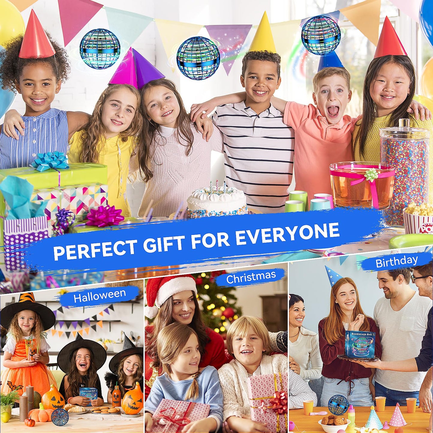 HoviSco 2025 AI Flying Orb Ball Toy — Cosmic Boomerang Hover Ball for Kids & Teens