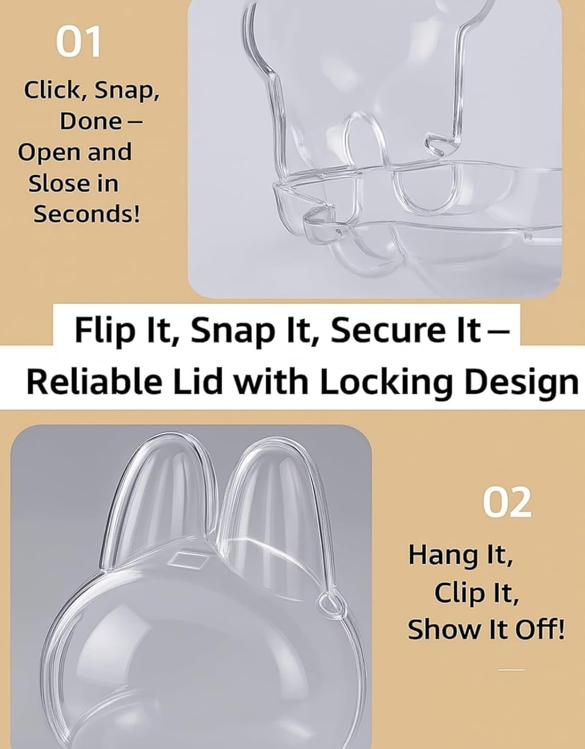 Howgoody Protective Case Cover for Standing Figures – Crystal-Clear Display Box with Keychain & Dustproof Cover