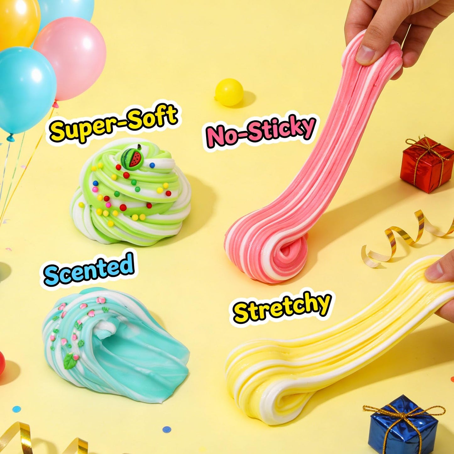 Howlaiwoo 16-Pack Two-Toned Butter Slime Kit — Soft, Non-Sticky DIY Slime for Kids