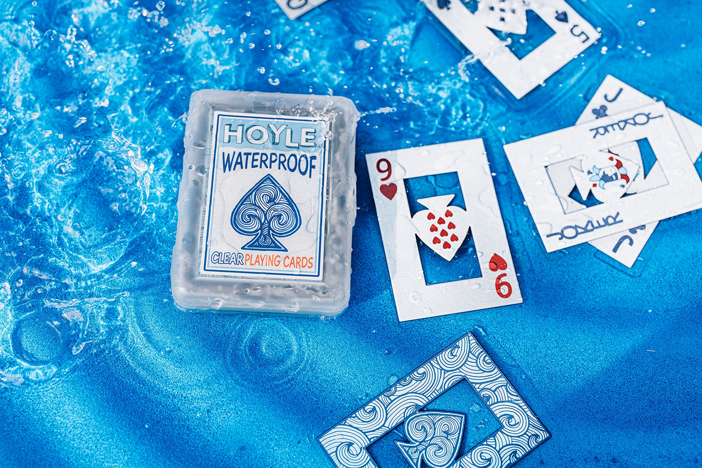 Hoyle Waterproof Playing Cards – Clear Plastic Deck for Outdoor & Travel Games
