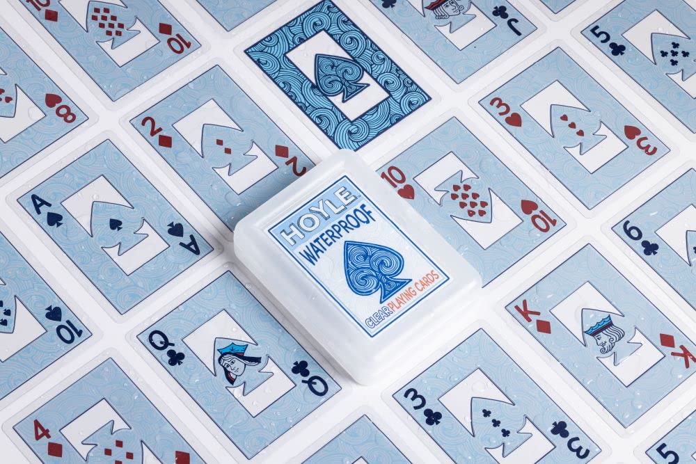 Hoyle Waterproof Playing Cards – Clear Plastic Deck for Outdoor & Travel Games