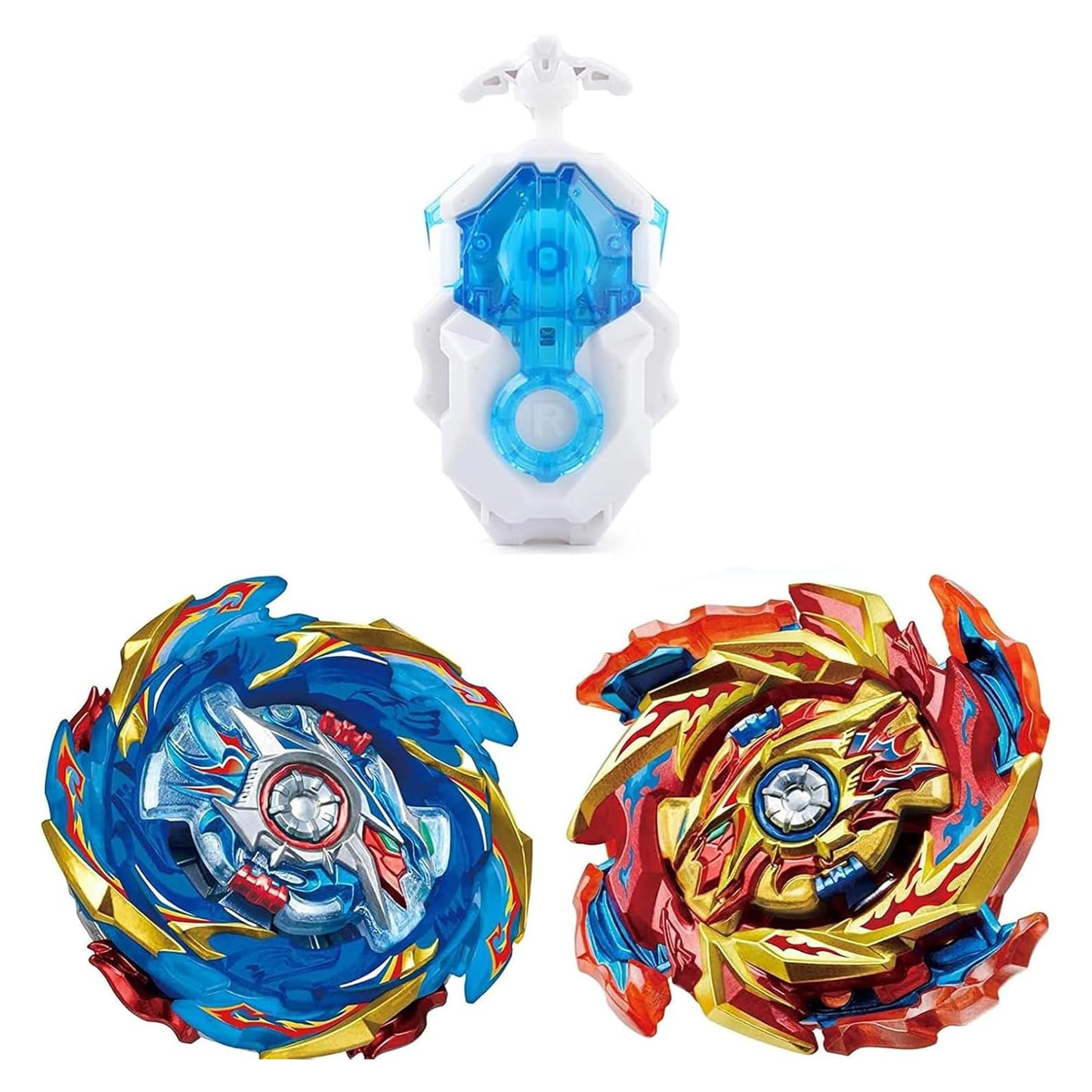 Hozuumo Gyro Battling Top Burst Set with Launchers & Handle – Indoor Battle Game (B-174-01+B-174-02)