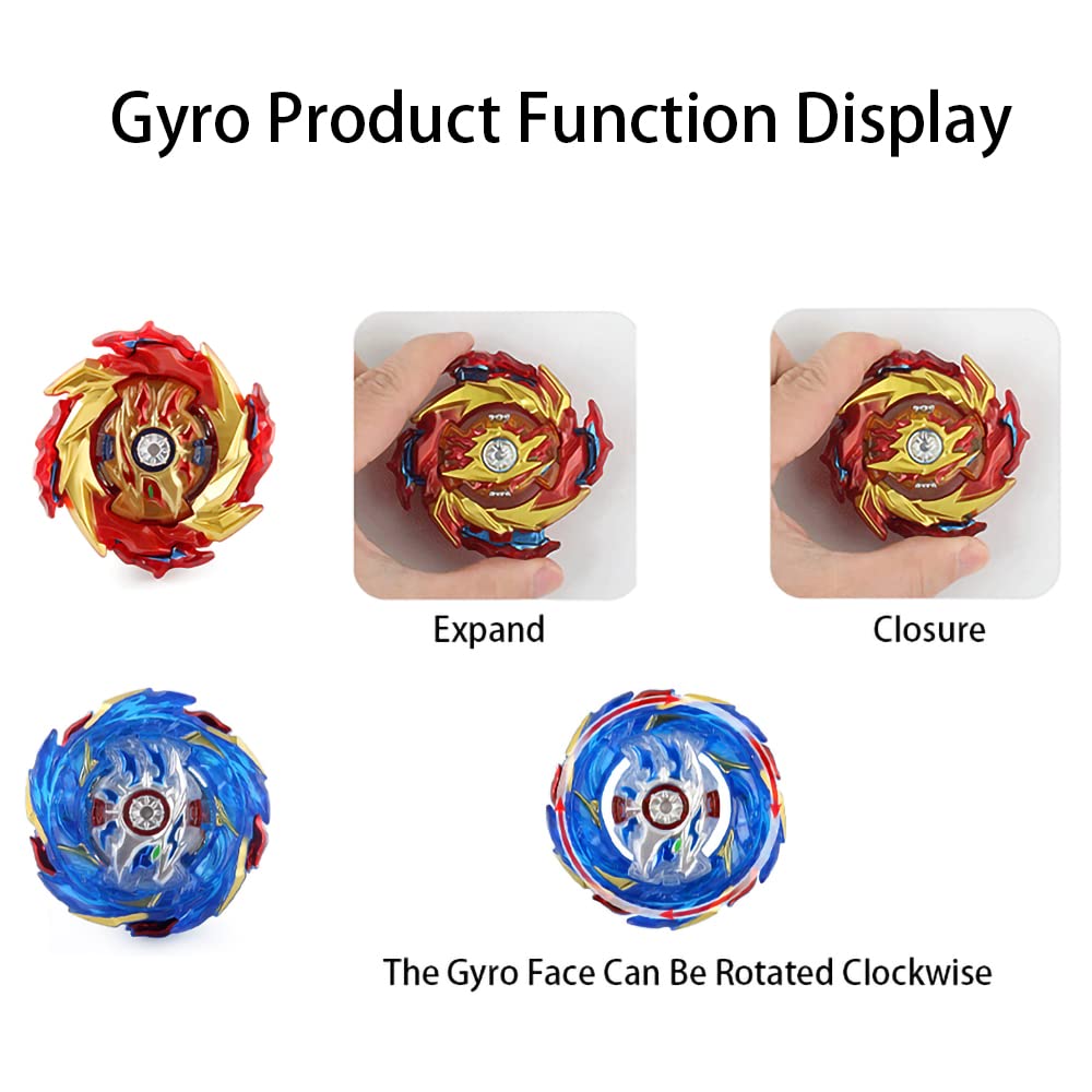Hozuumo Gyro Battling Top Burst Set with Launchers & Handle – Indoor Battle Game (B-174-01+B-174-02)