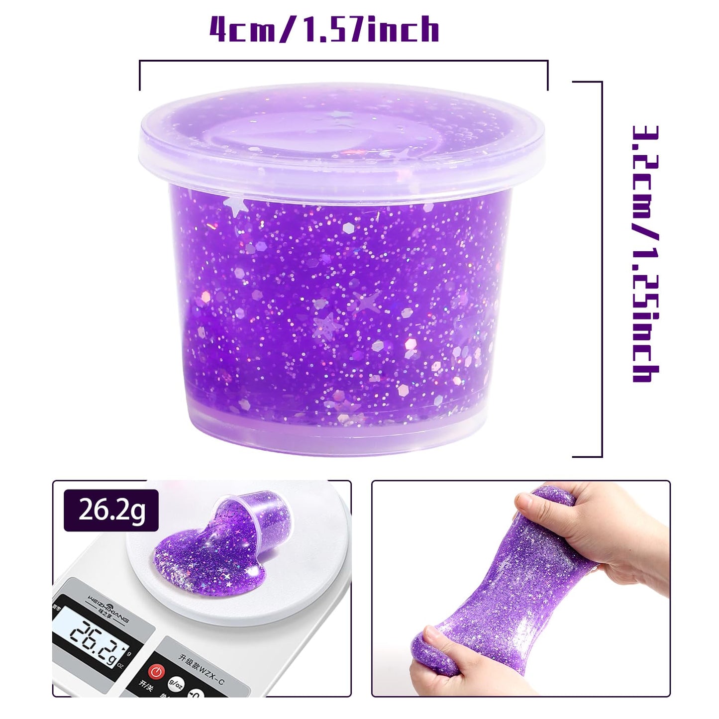 HPLTLKY 24 Pack Galaxy Star Slime – Non-Sticky Soft Sludge Toy for Kids