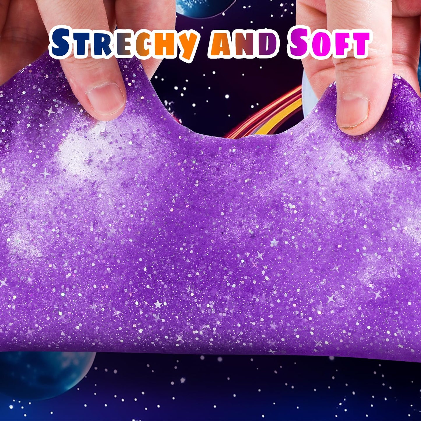 HPLTLKY 24 Pack Galaxy Star Slime – Non-Sticky Soft Sludge Toy for Kids