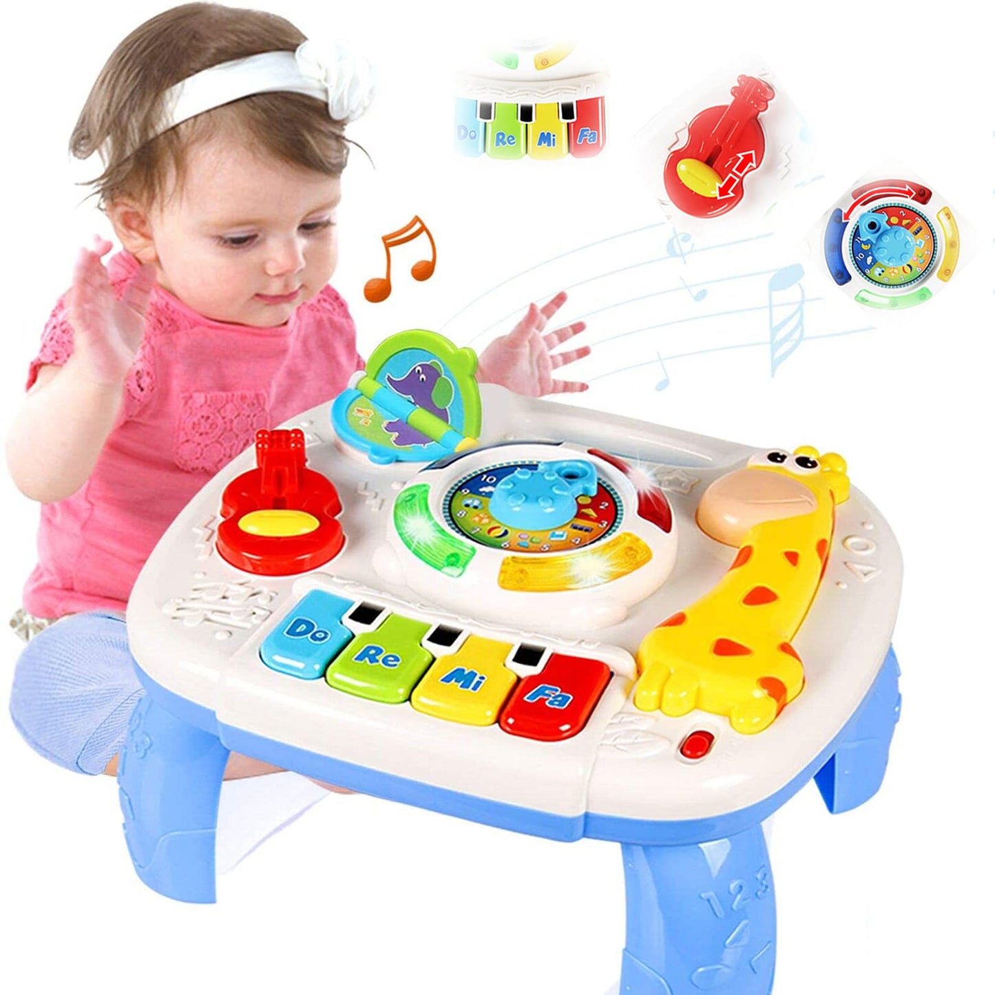 HQXBNBY 3-in-1 Musical Learning Table for Babies 6-12 Months | Early Education Toy