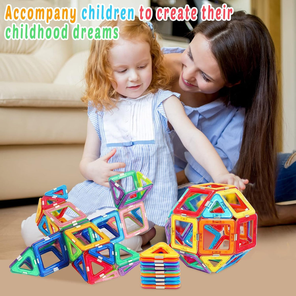 HQXBNBY Magnetic Tiles – 40-Piece STEM Building Blocks for Kids 3+ | Educational Magnetic Toy Set