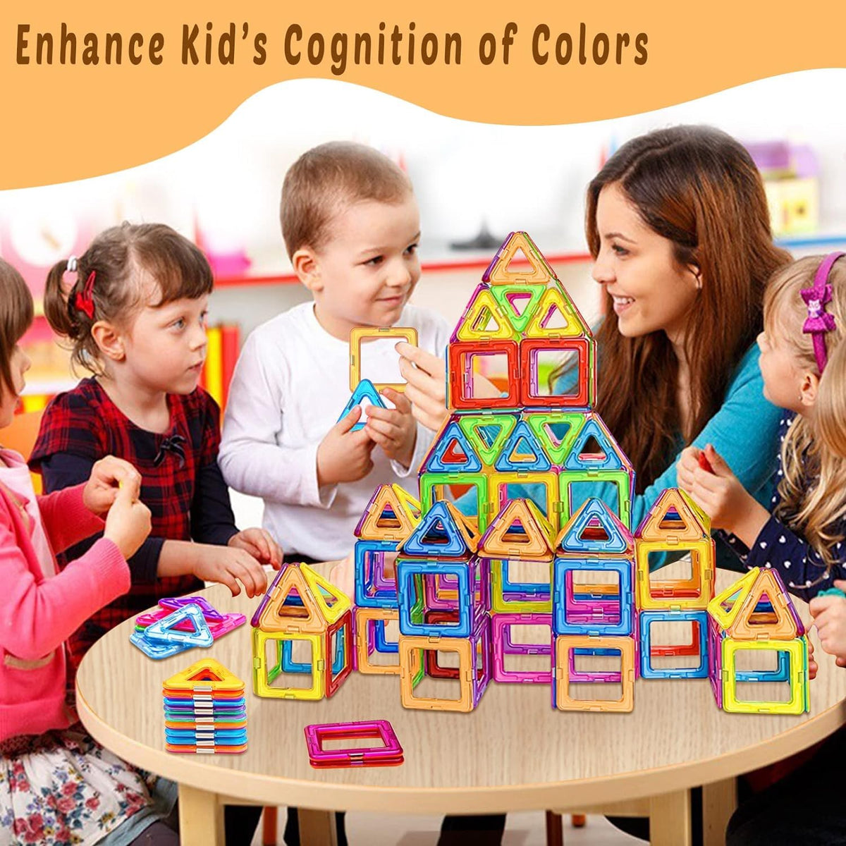 HQXBNBY Magnetic Tiles – 40-Piece STEM Building Blocks for Kids 3+ | Educational Magnetic Toy Set