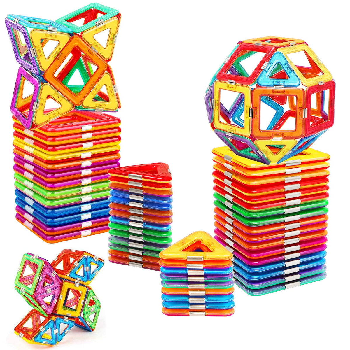 HQXBNBY Magnetic Tiles – 40-Piece STEM Building Blocks for Kids 3+ | Educational Magnetic Toy Set