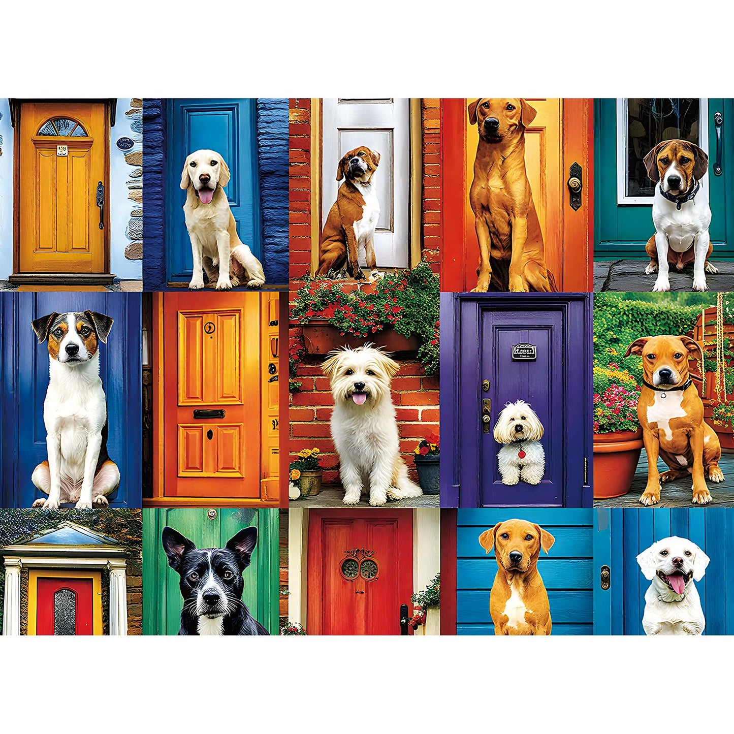 HQXXJW 500 Piece Jigsaw Puzzle for Adults – Cute Dogs & Doors Design | Unique Home Decor & Relaxation